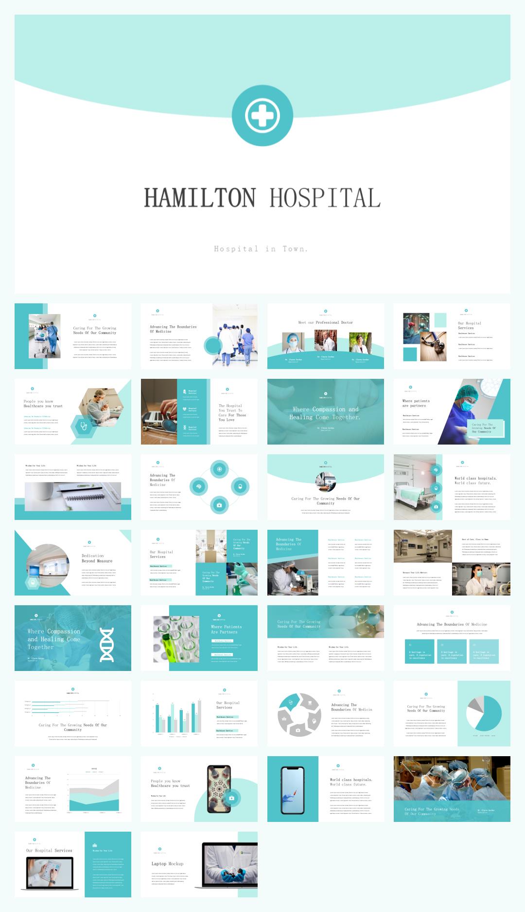 蓝色医疗计划总结PPT模板.pptx