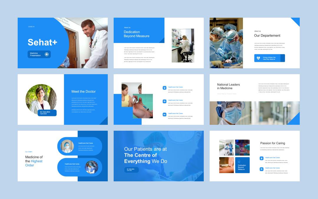 蓝色医疗计划总结PPT模板.pptx