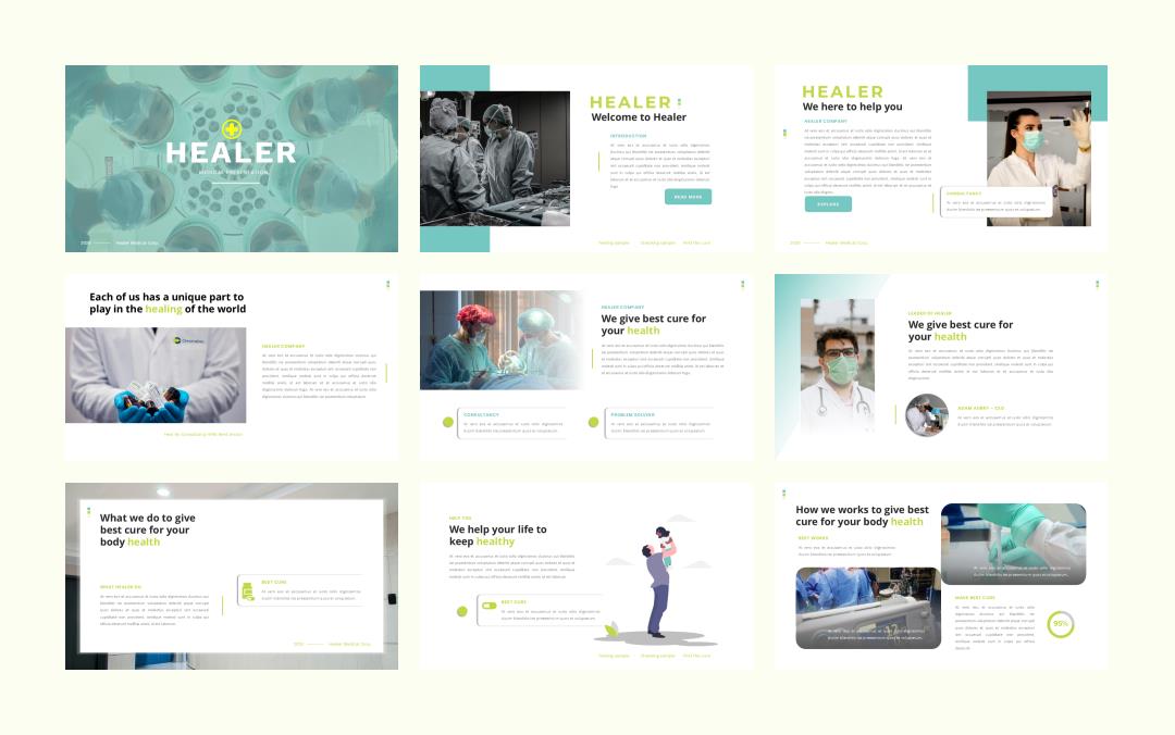 绿色医疗商务工作汇报ppt模板.pptx