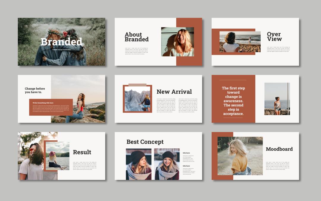 棕色时尚人物ppt模板.pptx