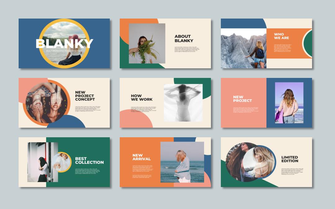 多彩简约人物ppt模板.pptx