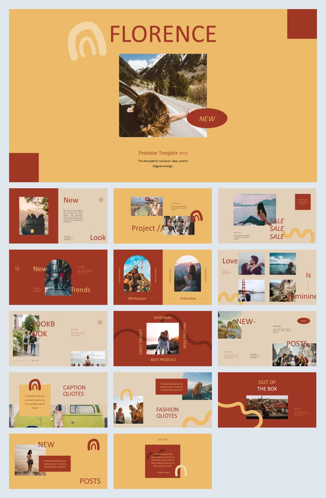 红黄撞色时尚ppt模板.pptx