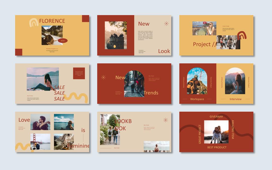 红黄撞色时尚ppt模板.pptx