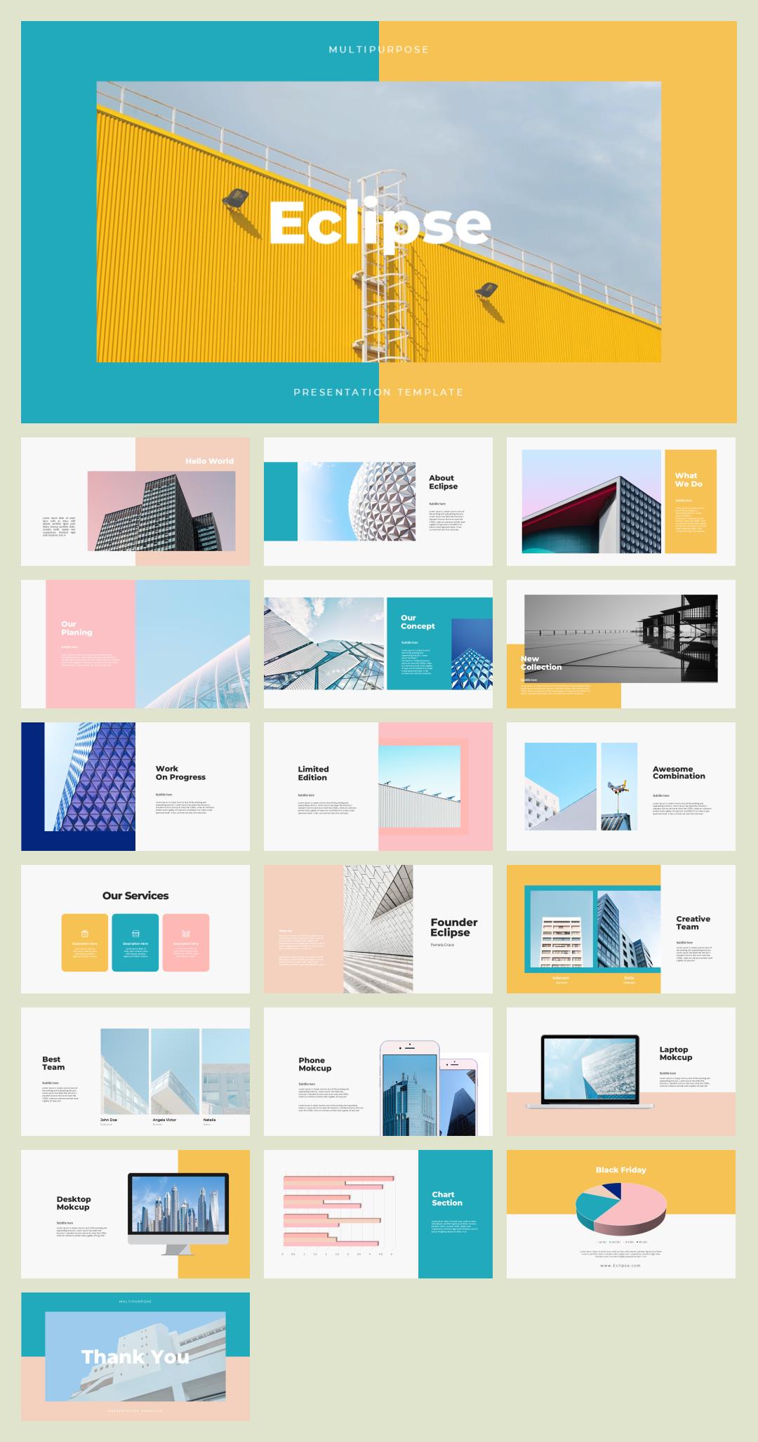 多彩建筑风ppt模板.pptx