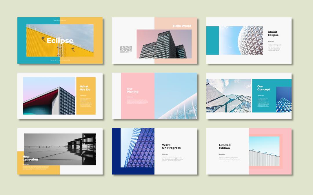 多彩建筑风ppt模板.pptx