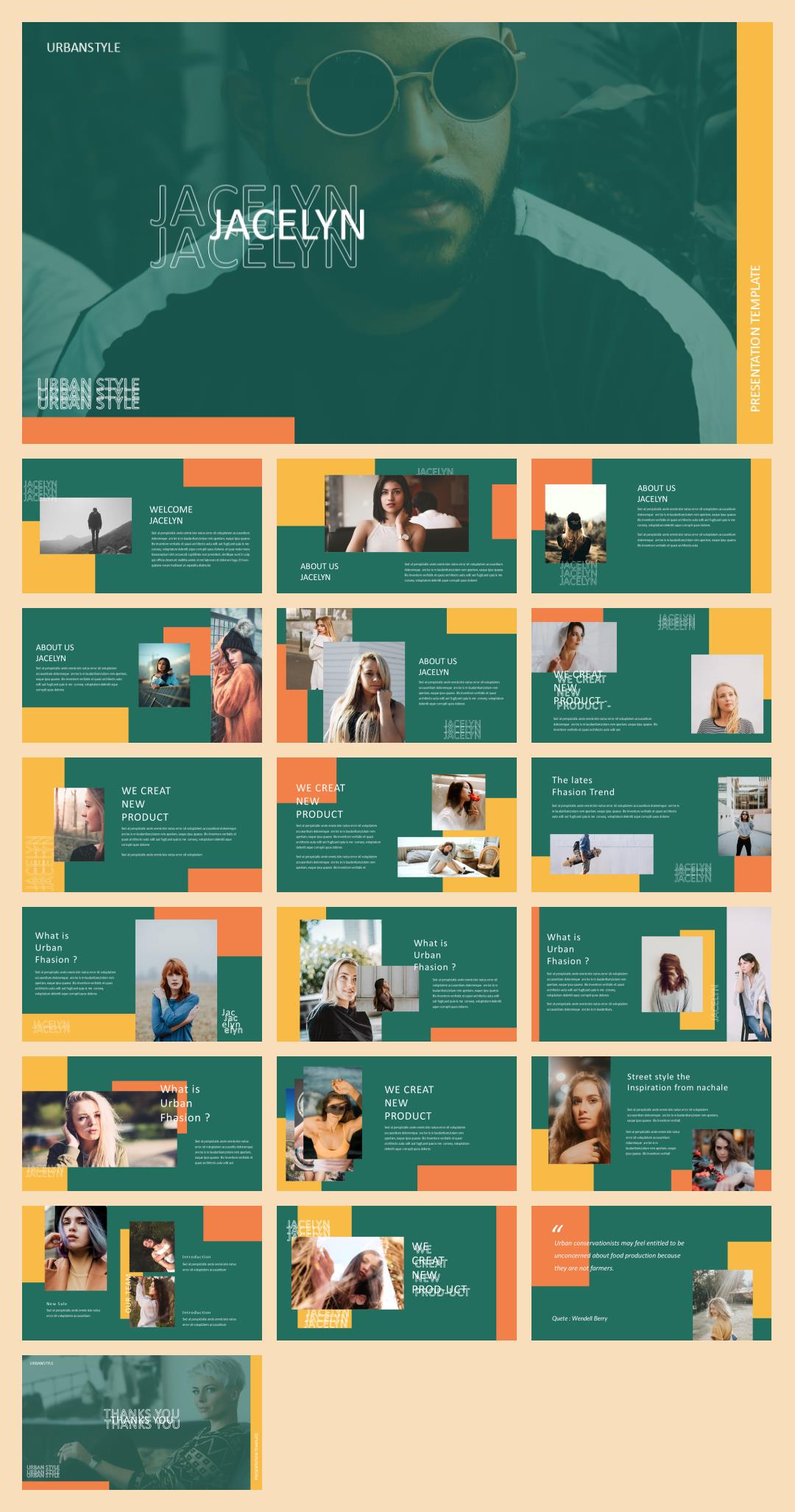 绿色时尚人物ppt模板.pptx