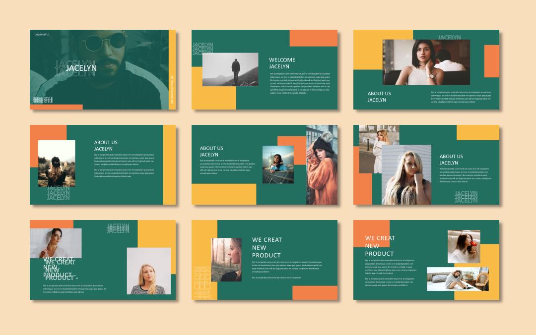 绿色时尚人物ppt模板.pptx