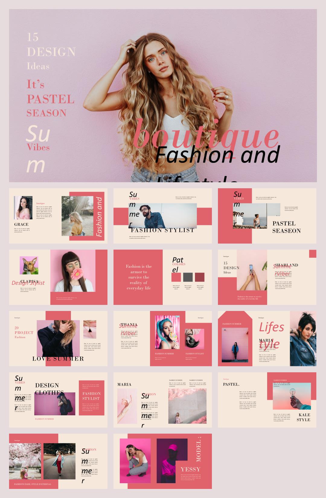 粉色休闲人物ppt模板.pptx