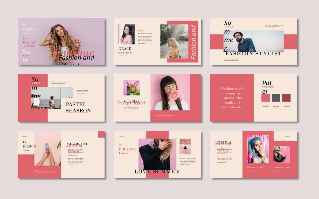 粉色休闲人物ppt模板.pptx