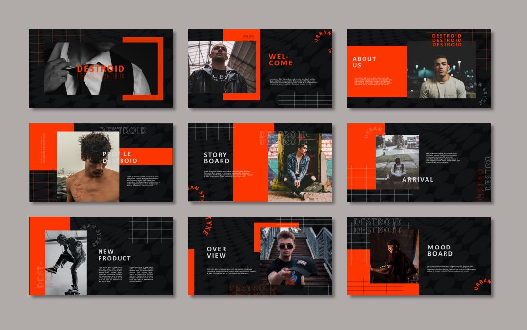 黑橙撞色炫酷ppt模板.pptx