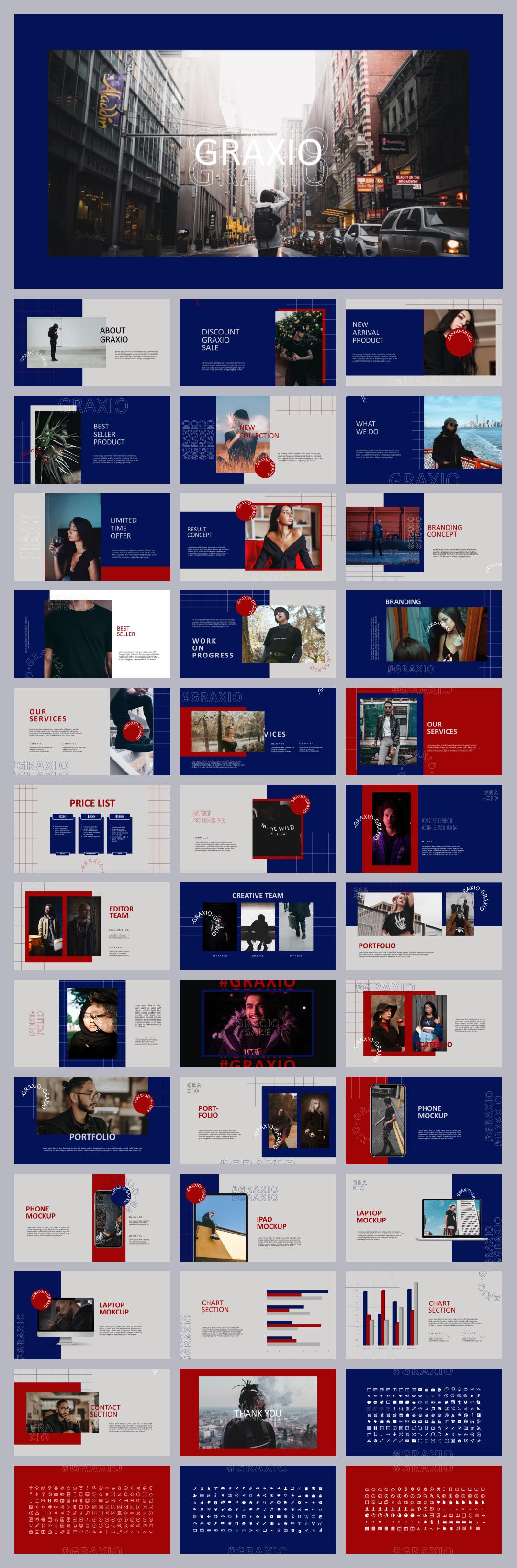 红蓝撞色炫酷ppt模板.pptx