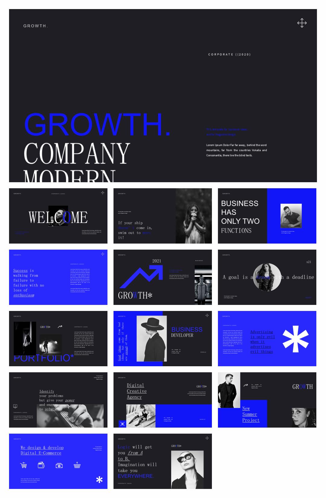 蓝色黑白主题ppt模板.pptx