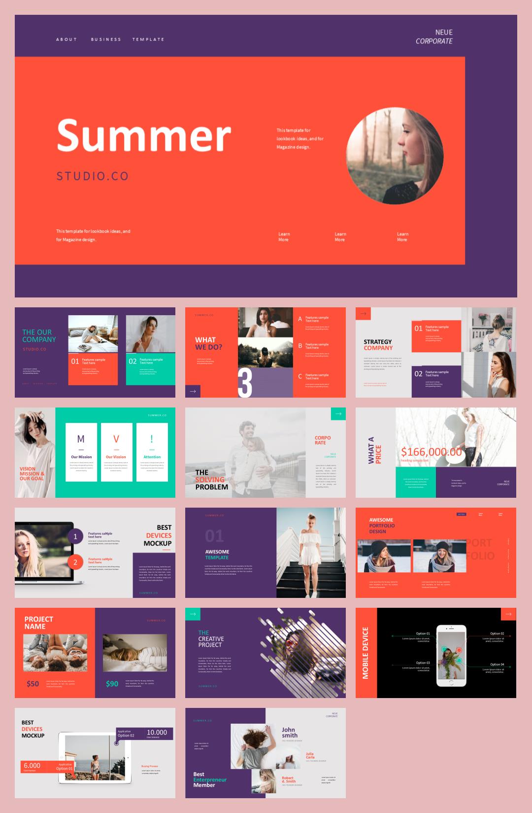 多彩时尚人物ppt模板.pptx