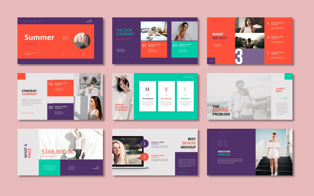 多彩时尚人物ppt模板.pptx