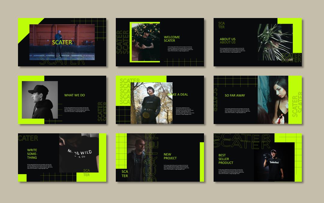 黑绿撞色炫酷ppt模板.pptx