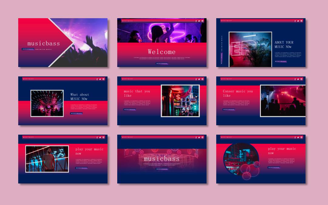 蓝紫撞色赛博朋克风ppt模板.pptx