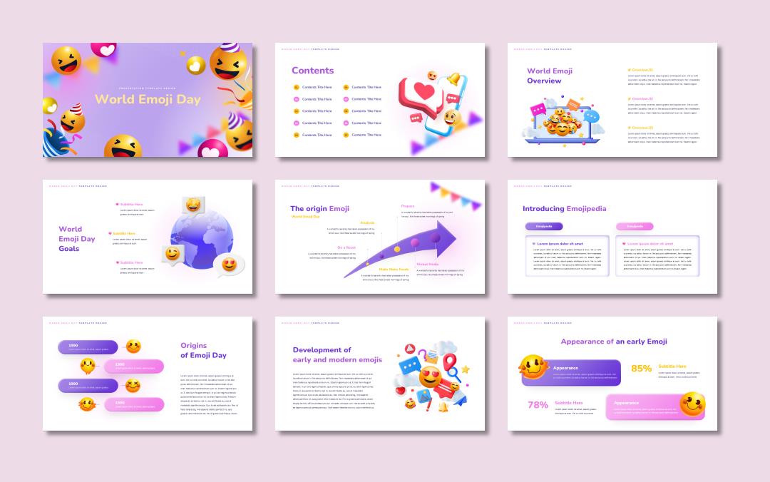 60页表情包主题PPT模板，真可耐！