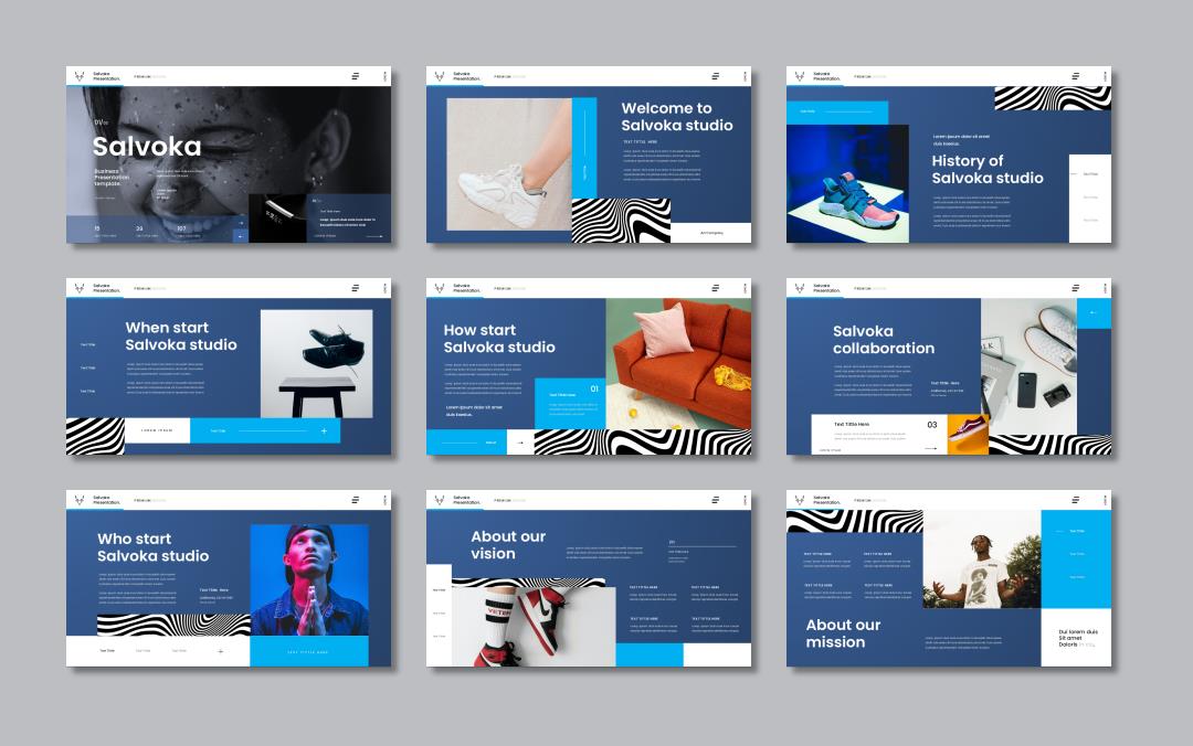 蓝色时尚公司介绍PPT模板.pptx