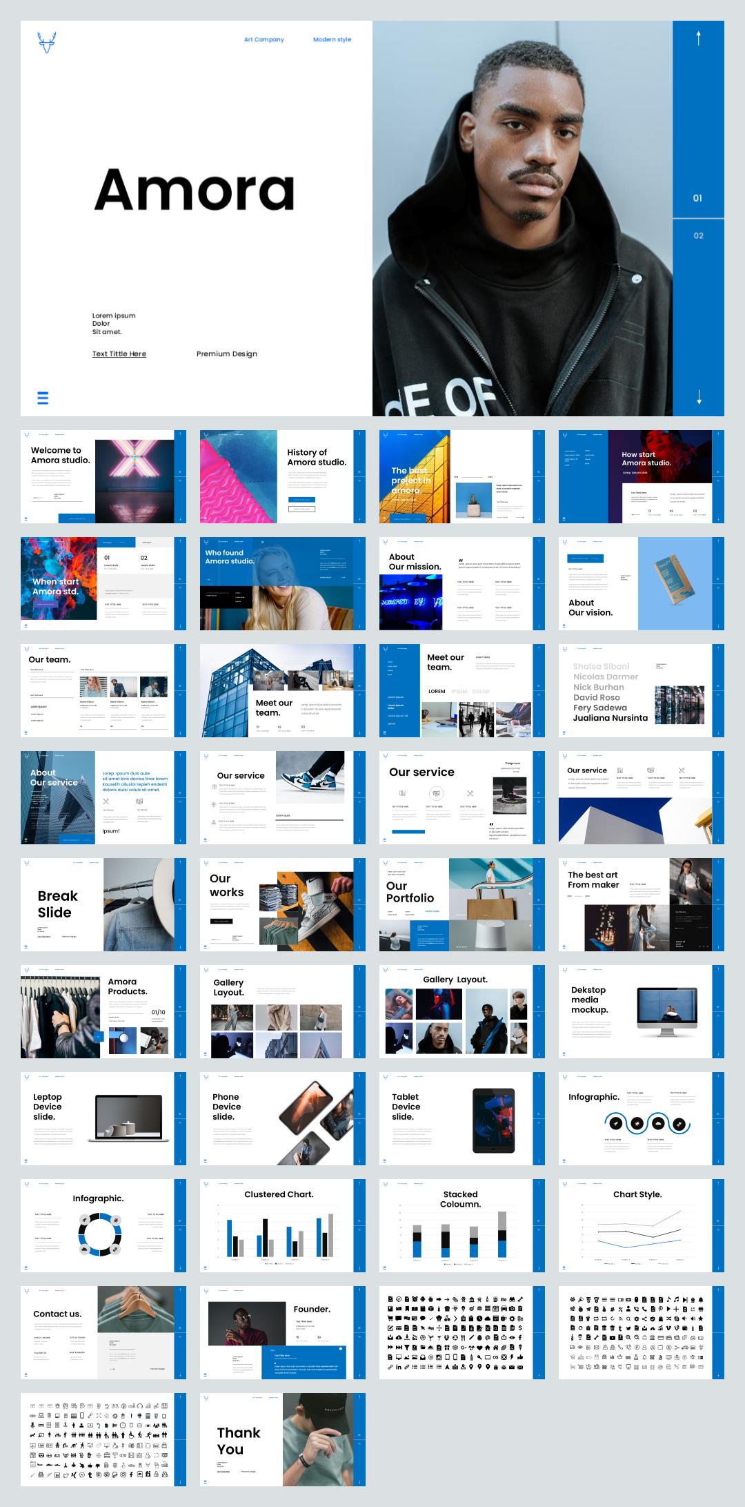 蓝灰色时尚工作汇报PPT模板.pptx