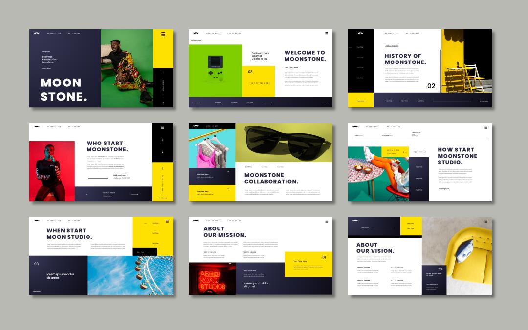 黄蓝色色彩计划总结PPT模板.pptx