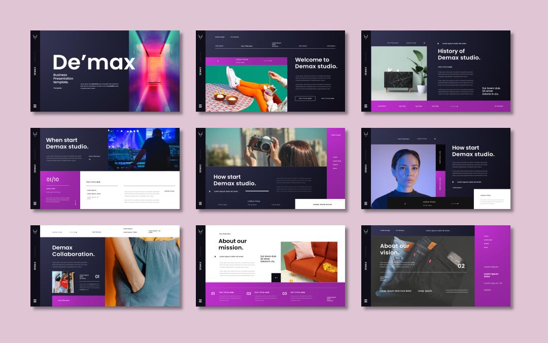 黑紫色乐活公司介绍PPT模板.pptx