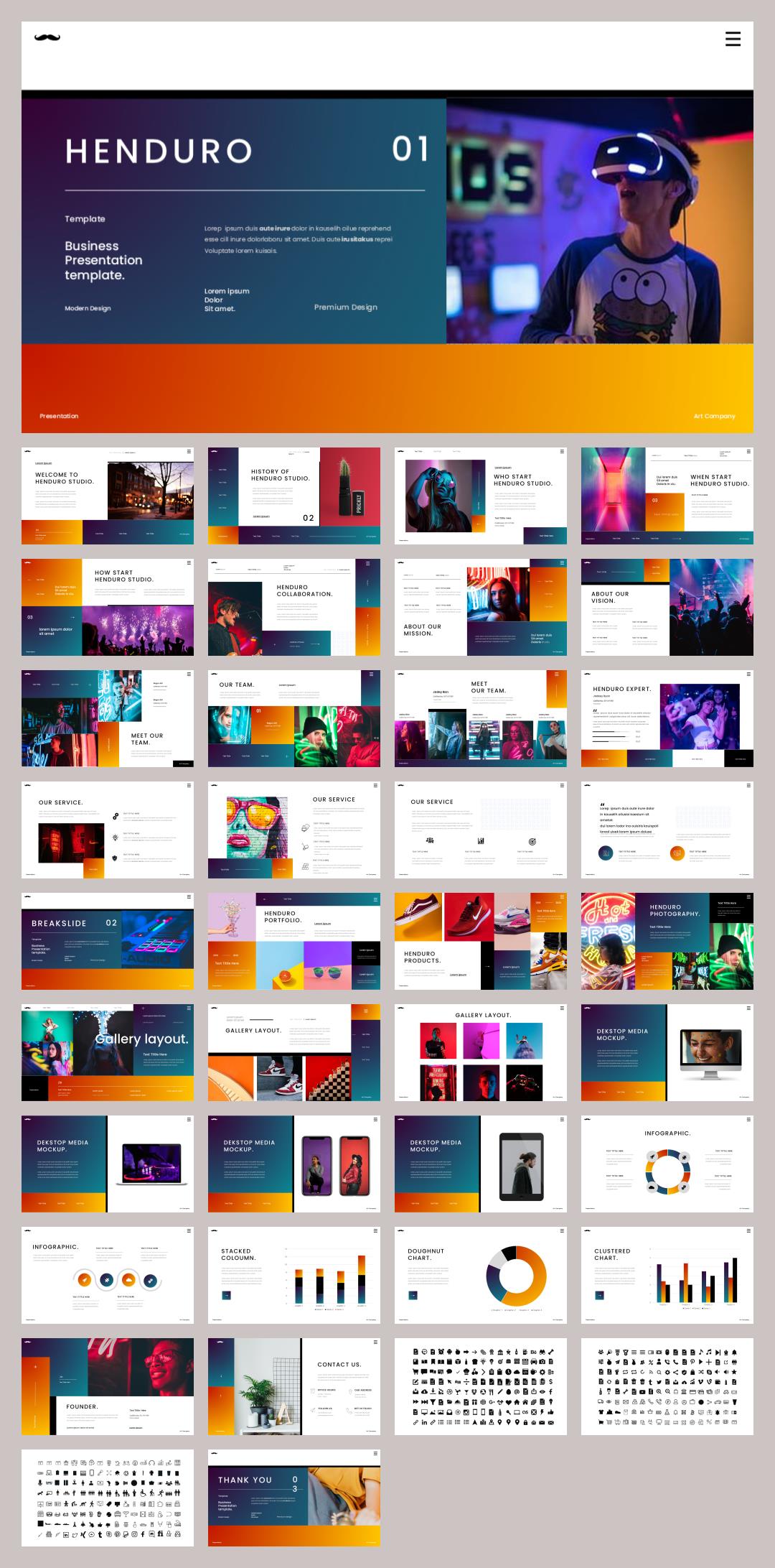 蓝橙色酷夜计划总结PPT模板.pptx