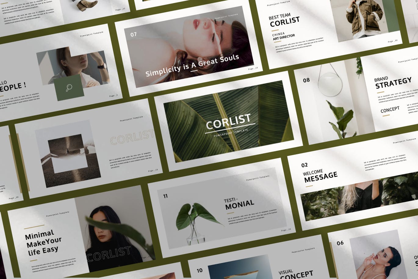 优雅时尚高端清新简约多用途的高品质powerpoint幻灯片演示模板（pptx）