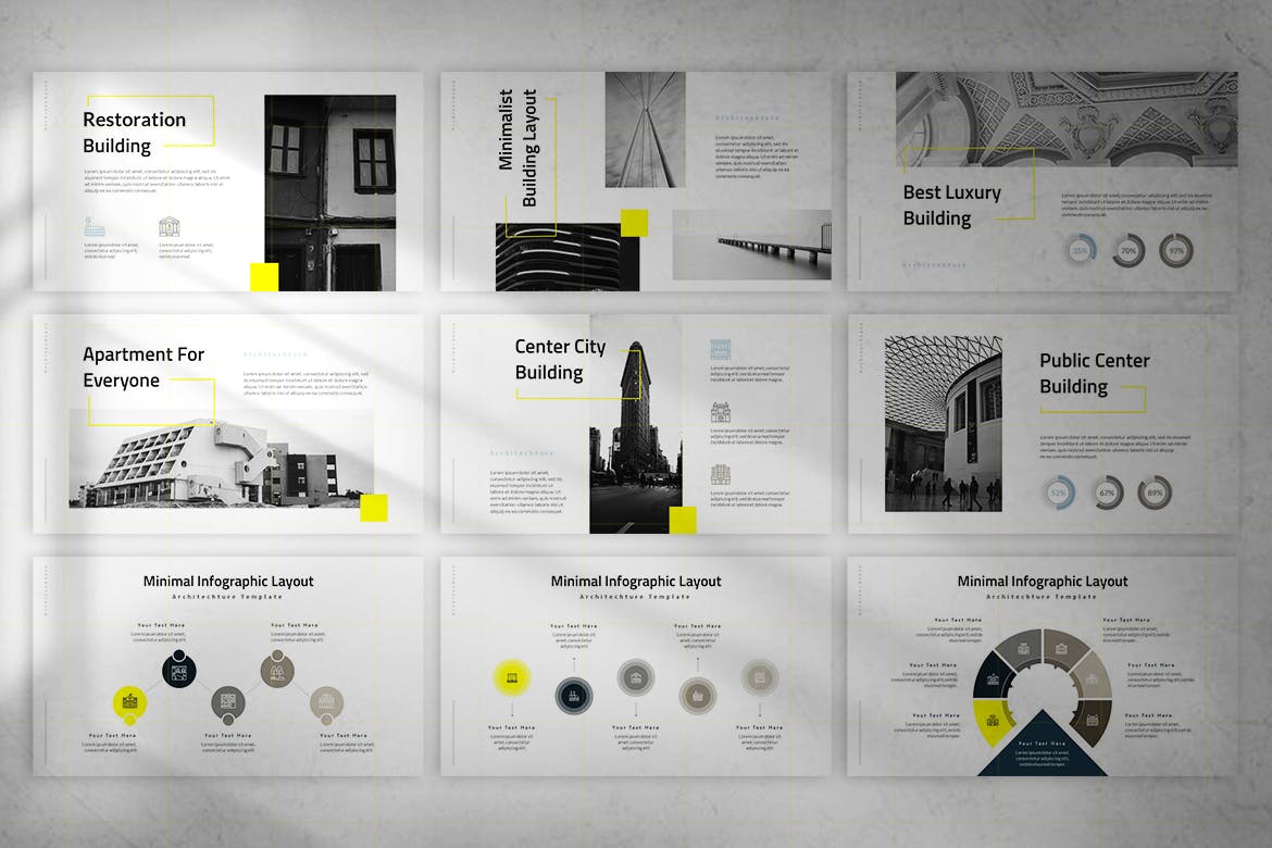 时尚高端简约高级灰配色的高品质业务大数据powerpoint幻灯片演示模板（pptx）