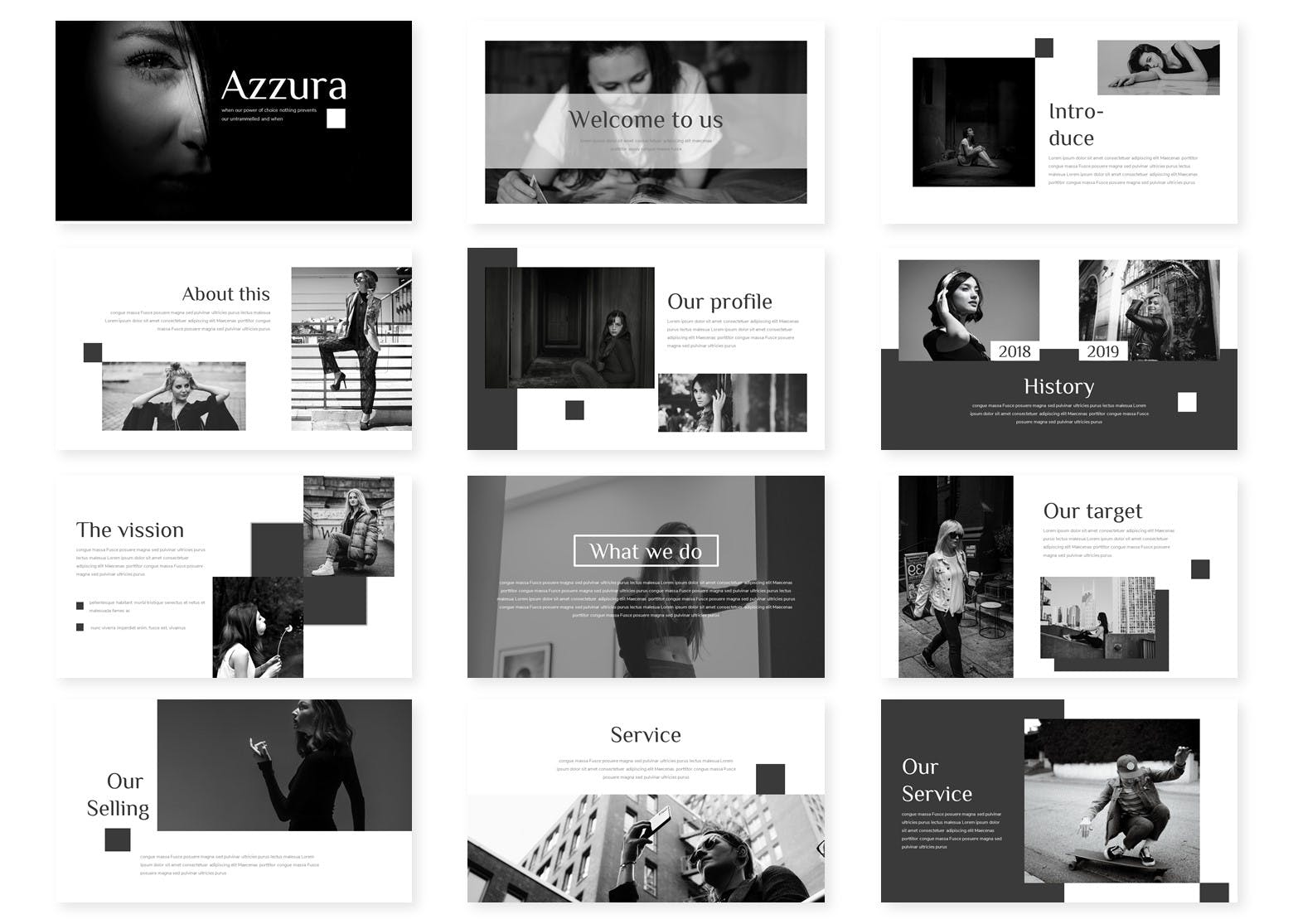 时尚感觉的黑白高端PPT模板下载[PPTX]