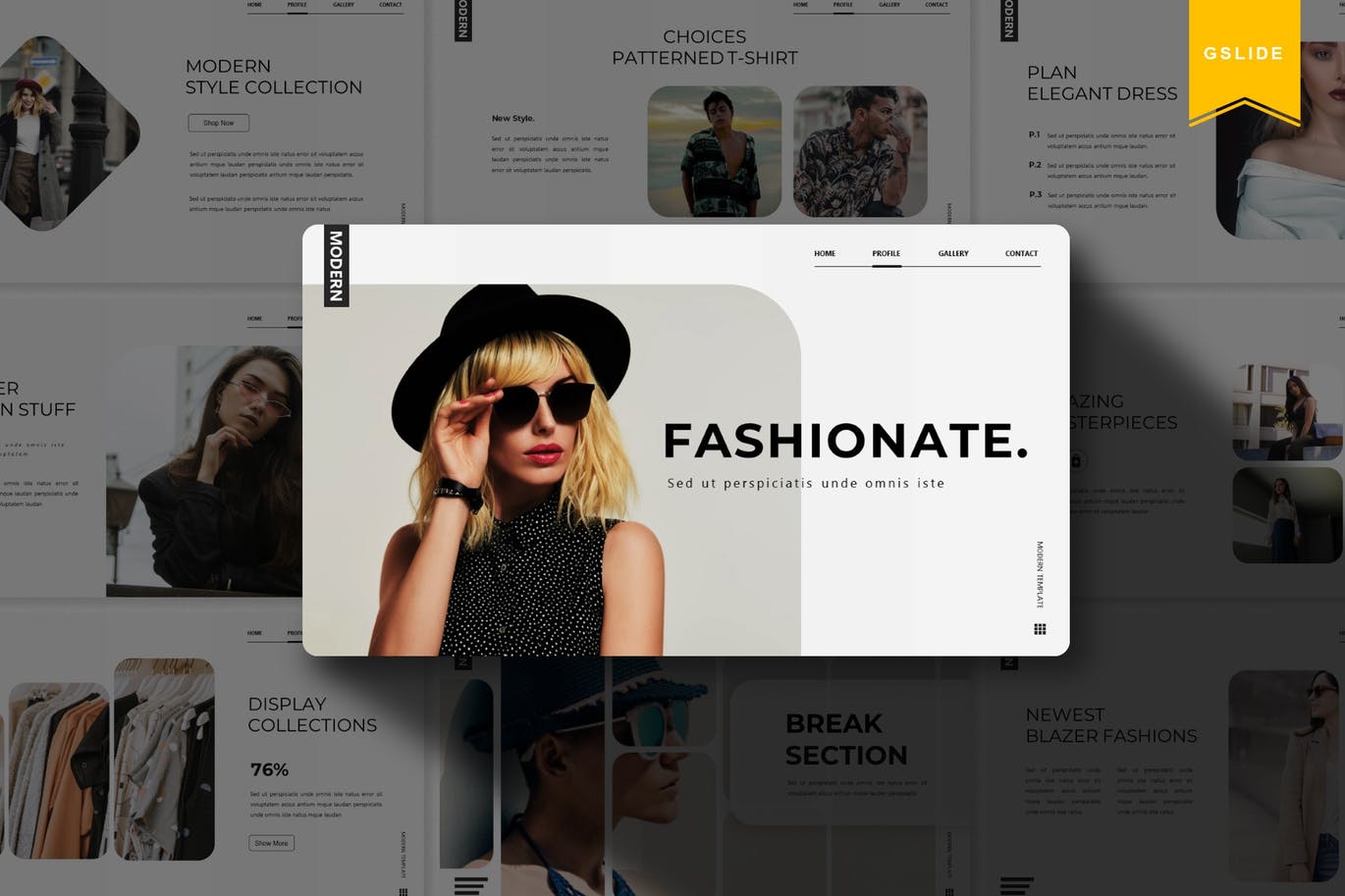 时尚高端Google Slides谷歌幻灯片演示模板（pptx）