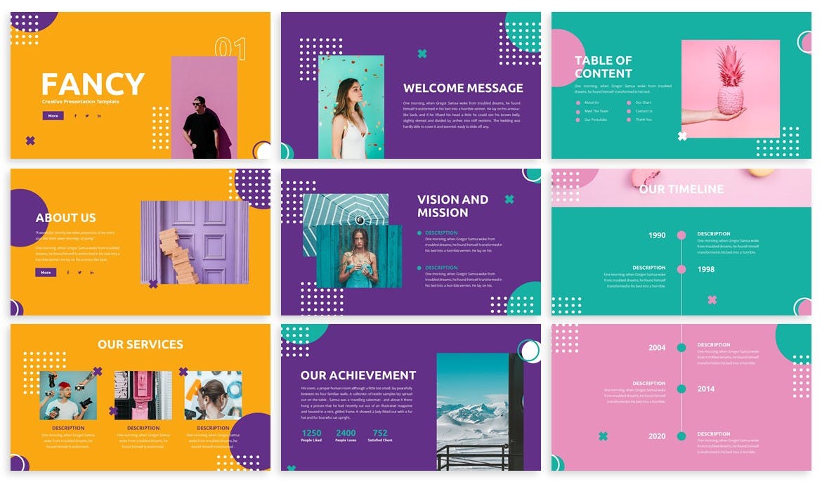 花哨的彩色PPT模板(PPTX)