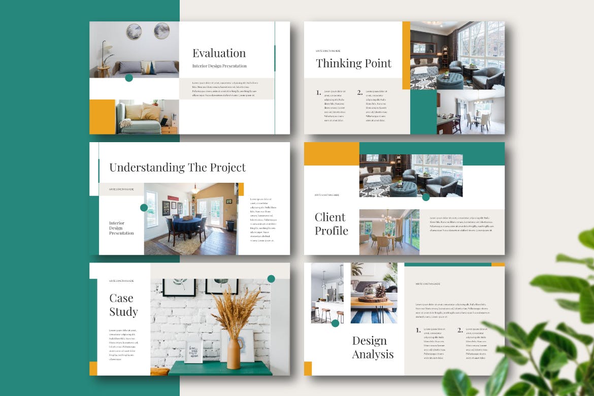 时尚高端简约多用途房地产室内设计powerpoint幻灯片演示模板（pptx）