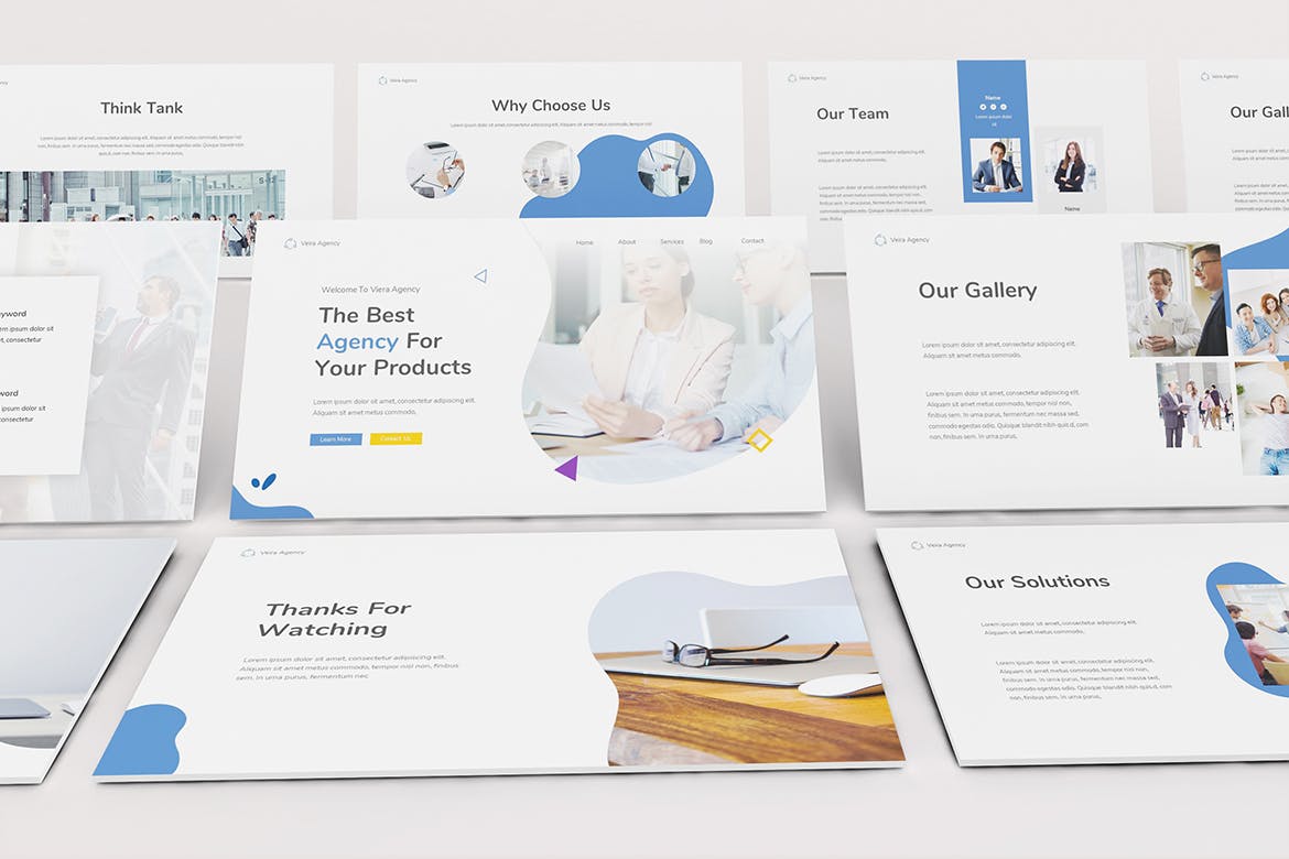 干净简洁的营销公司Powerpoint模板