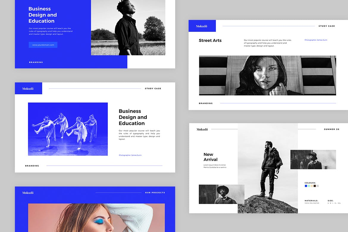 时尚高端专业的高品质蓝色配色powerpoint&amp;keynote幻灯片演示模板（pptx/key）