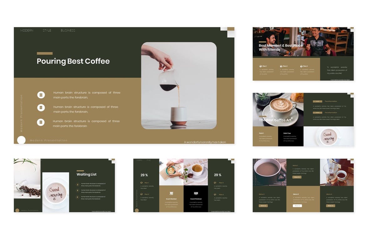 咖啡主题的PPT模板下载（PPTX）