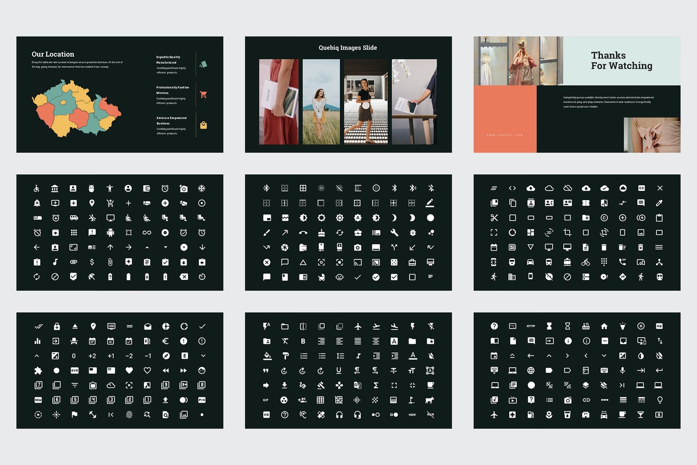 简约清晰时尚好用的多功能powerpoint幻灯片演示模板(pptx)