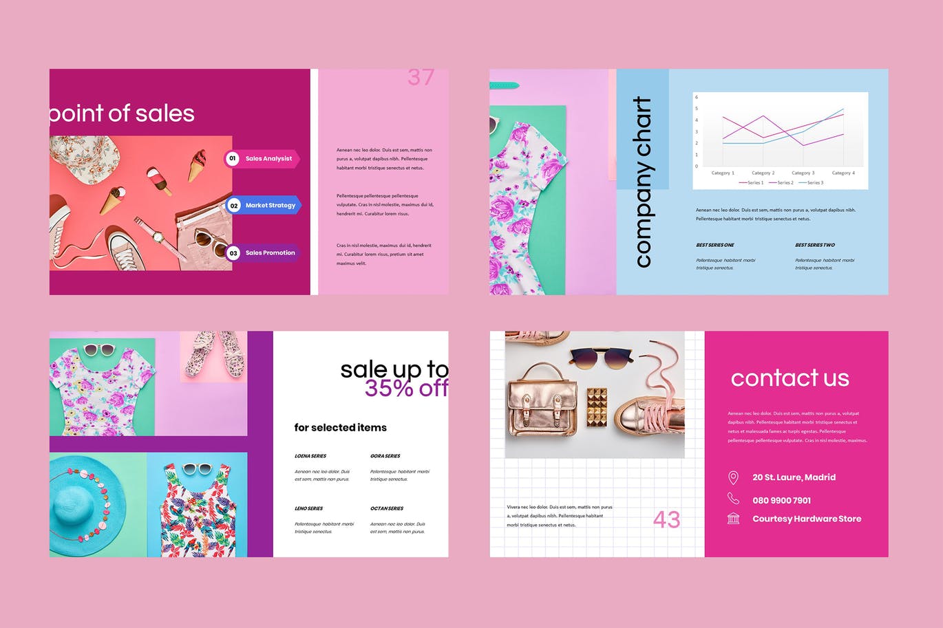 粉红色的女性产品介绍PPT模板下载[PPTX]