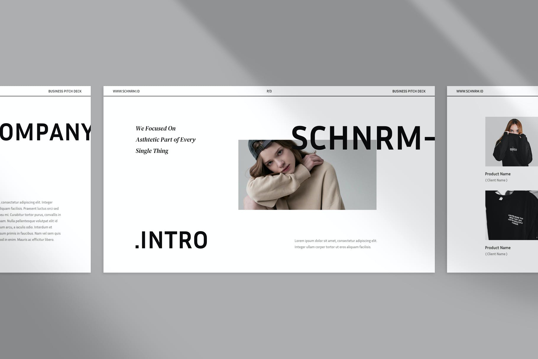 极简主义黑白时尚PPT模板（PPTX,KEY）