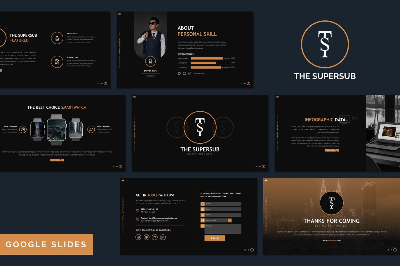 高品质的黑色配色商业商务提案powerpoint幻灯片演示模板（pptx）