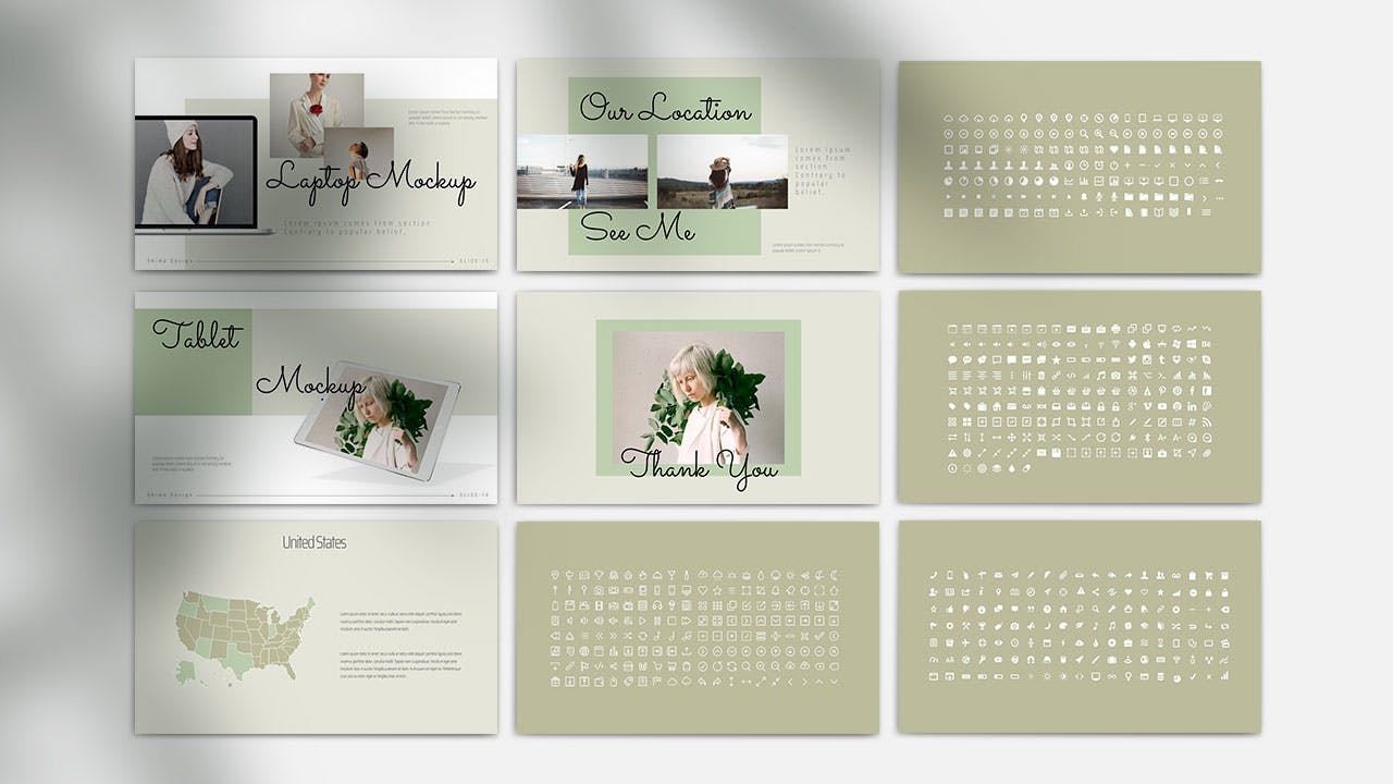 绿色清新的简约PPT模板下载(PPTX)