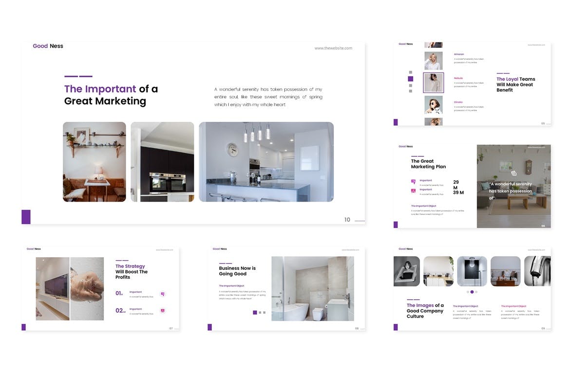 极简主义家具图片介绍PPT模板下载(PPTX)