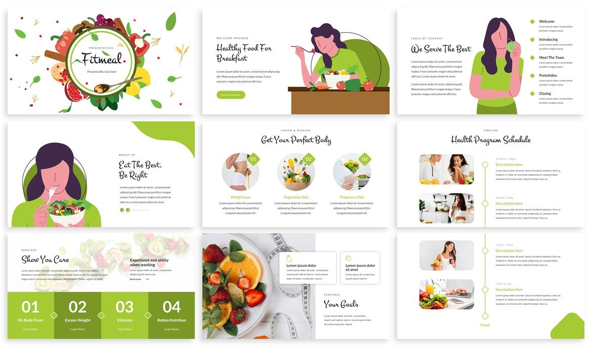 素食介绍相关PPT模板下载（PPTX）