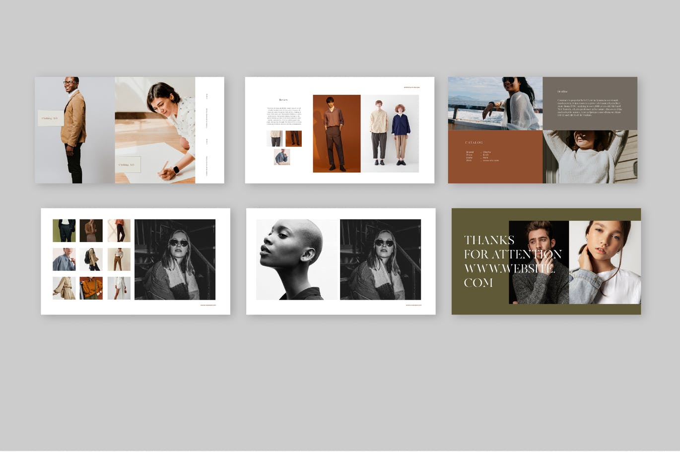 时尚高端优雅简约秋天配色的高品质产品目录powerpoint幻灯片演示模板（pptx）