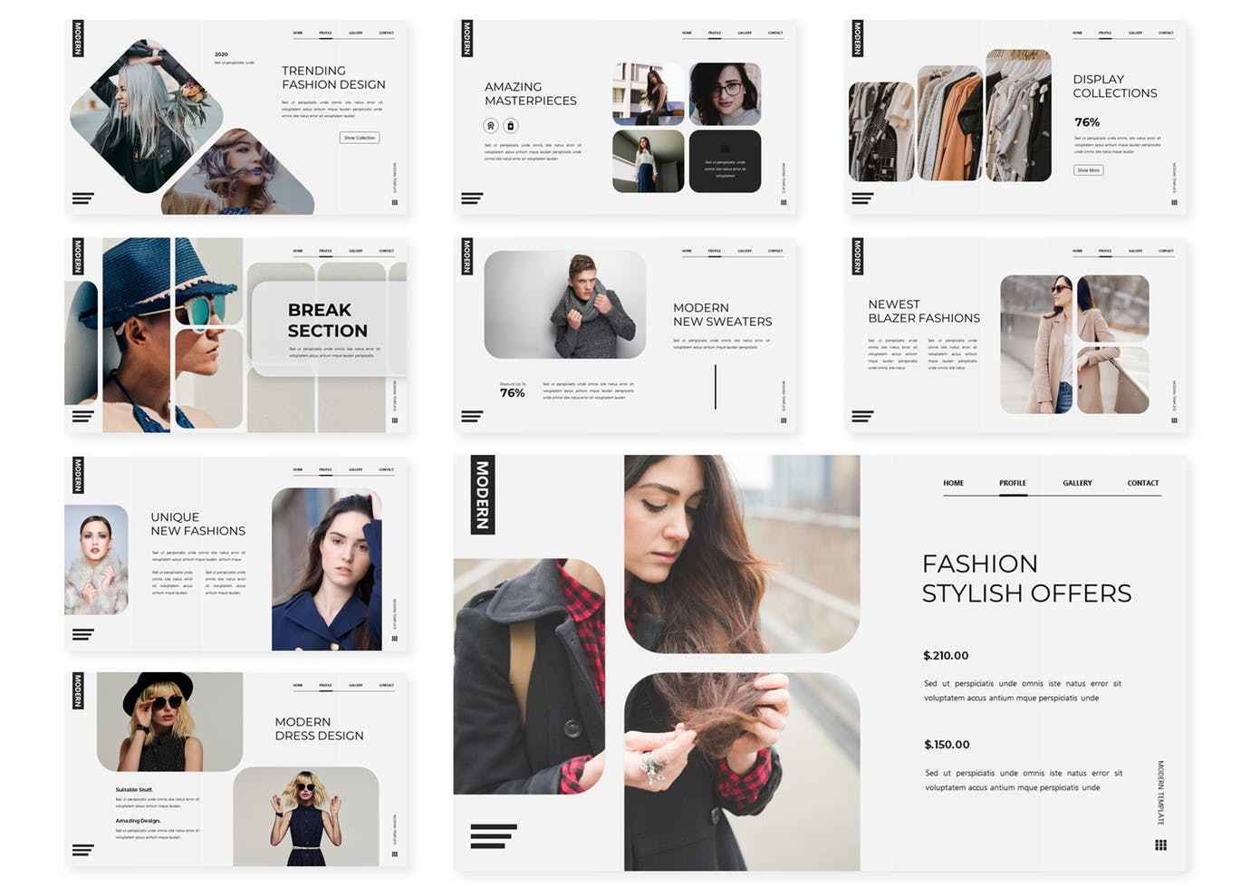 时尚高端Google Slides谷歌幻灯片演示模板（pptx）