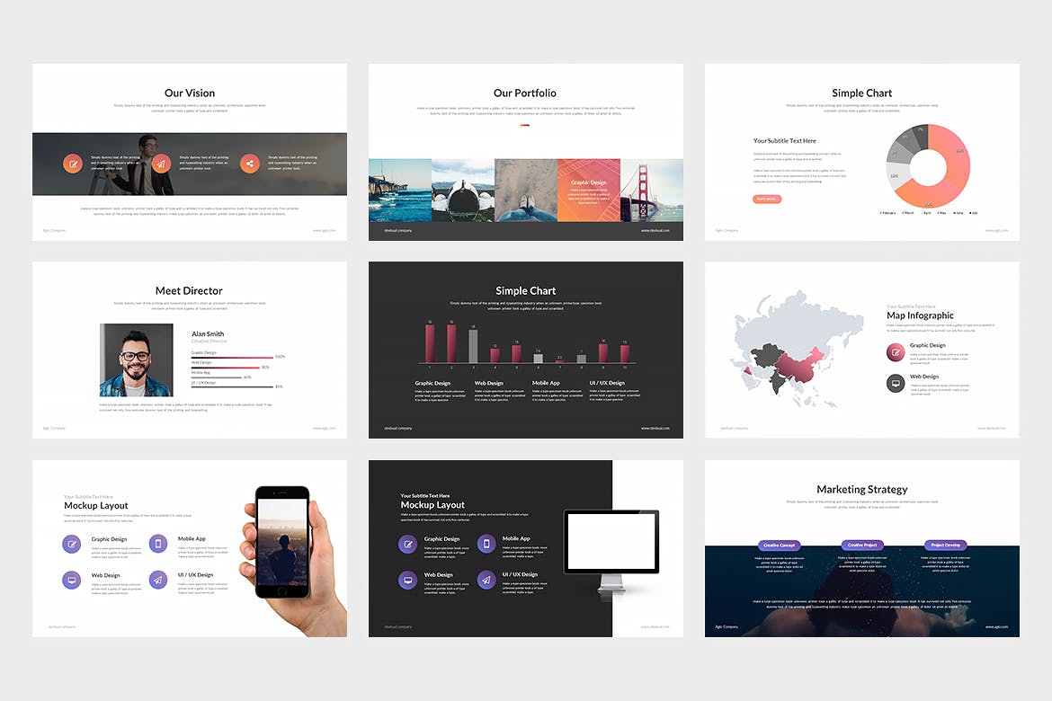 极简主义商业计划书大数据PPT模板下载