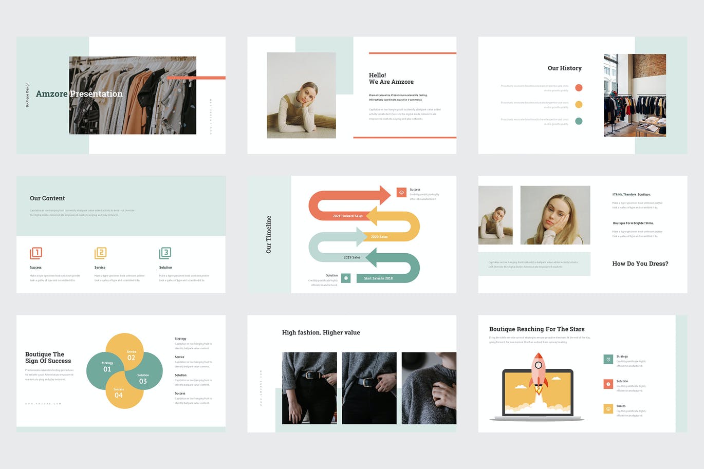 简约清晰时尚好用的多功能powerpoint幻灯片演示模板（pptx）