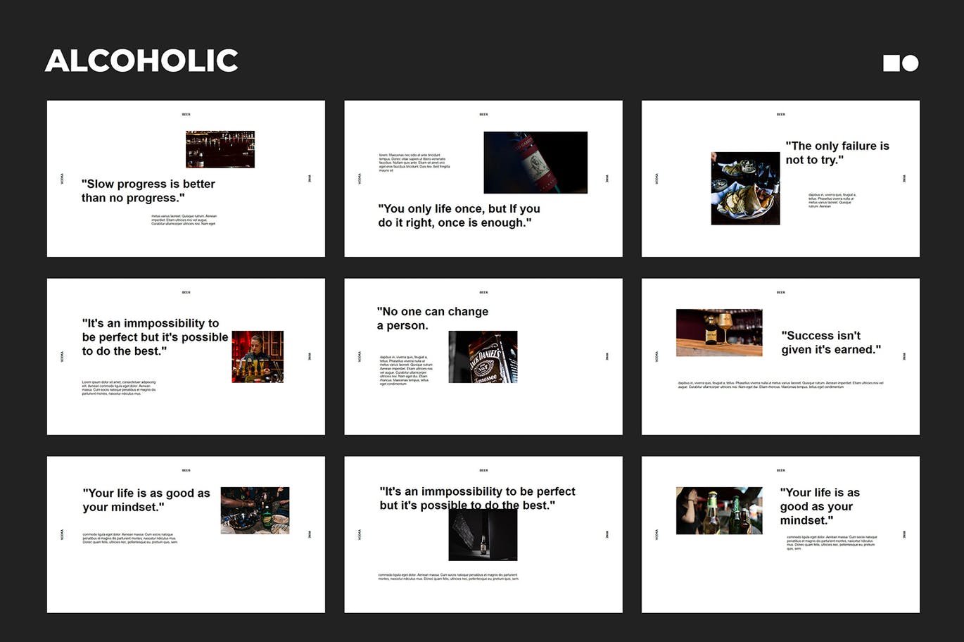 时尚高端酒品酒吧powerpoint幻灯片演示模板（pptx）