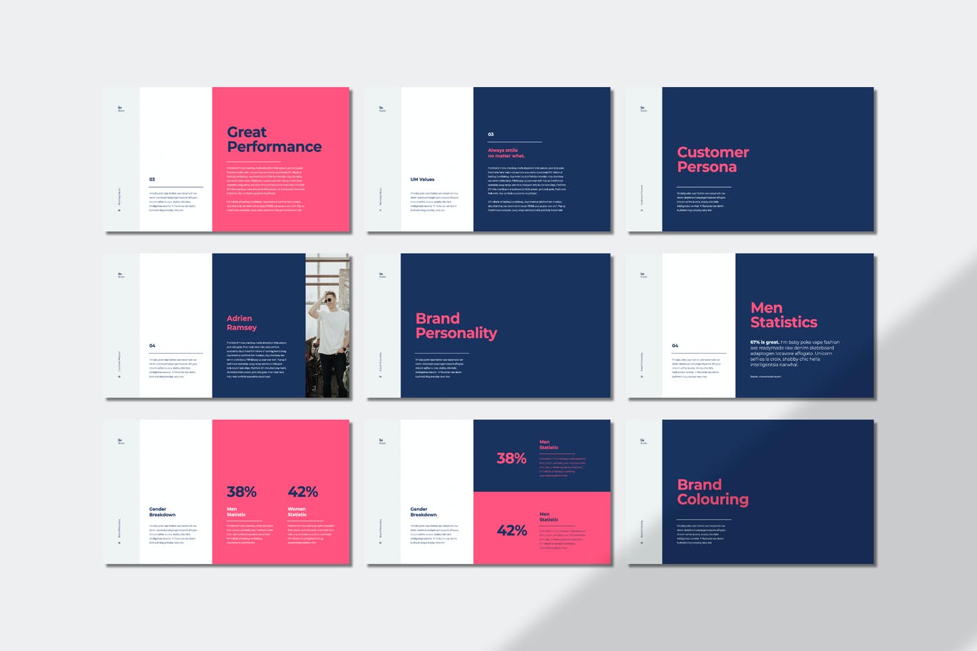 时尚高端简约品牌手册logo标志VI设计模板powerpoint幻灯片演示模板（pptx）