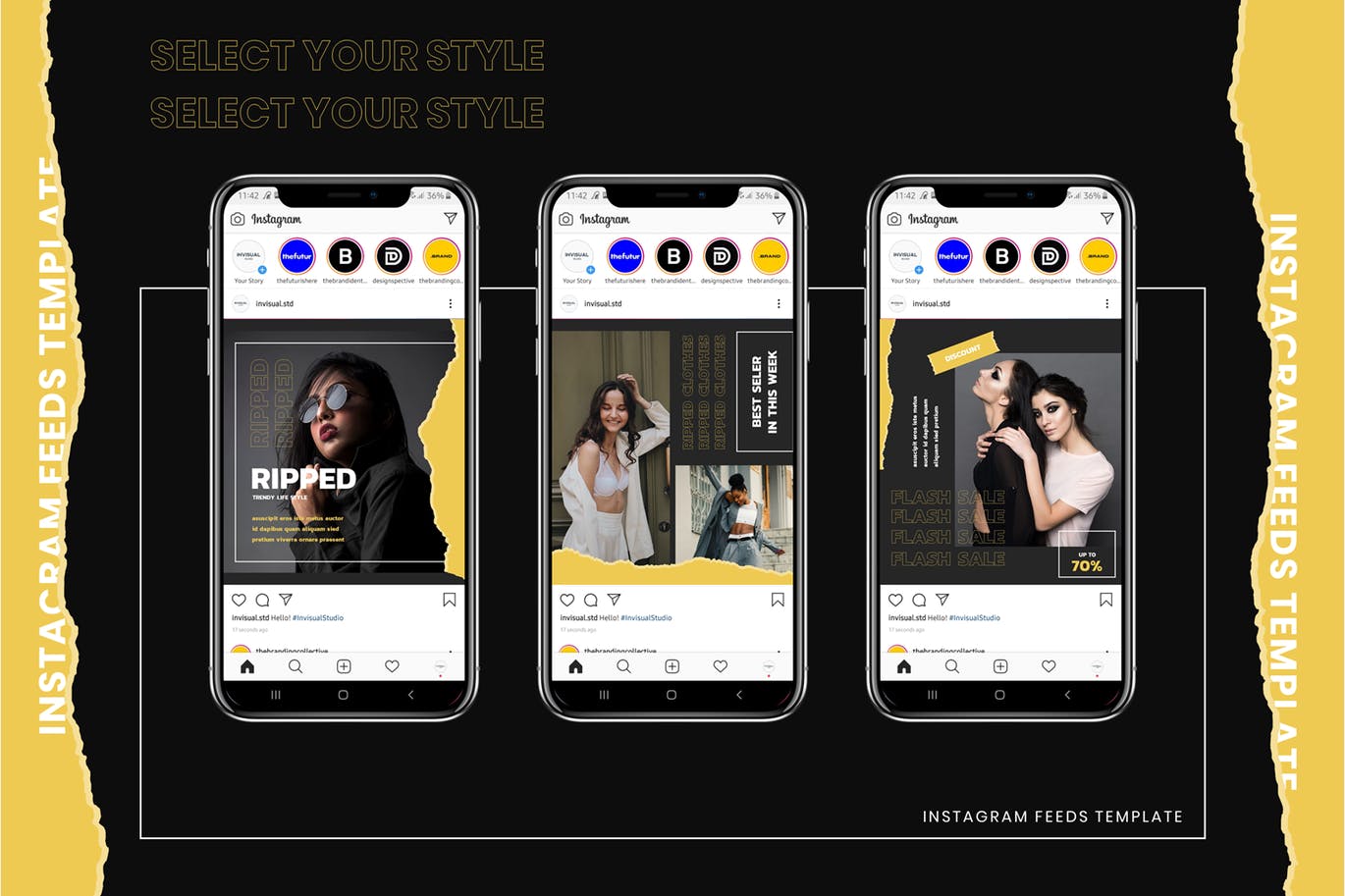 时尚的深色手机PPT模板下载（PPTX）