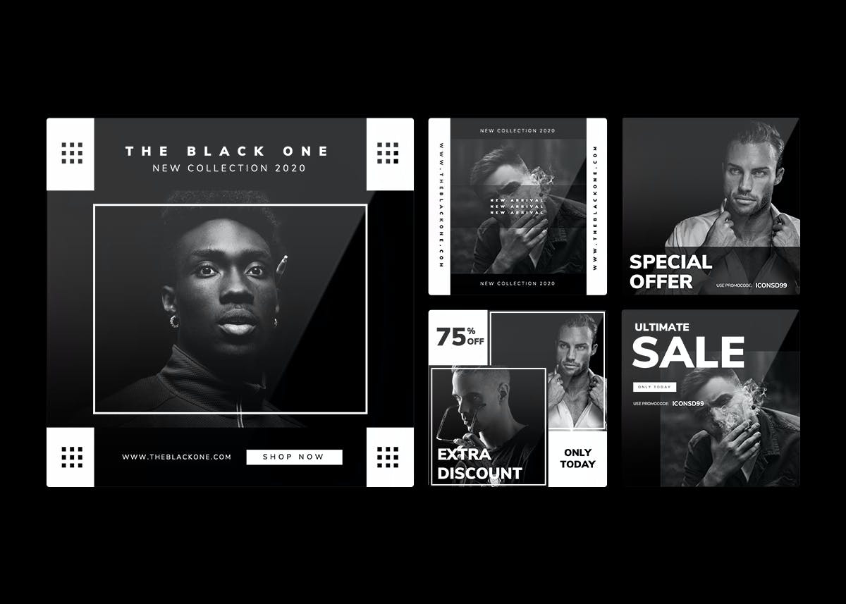 黑色的酷炫方形PPT模板下载（PPTX）